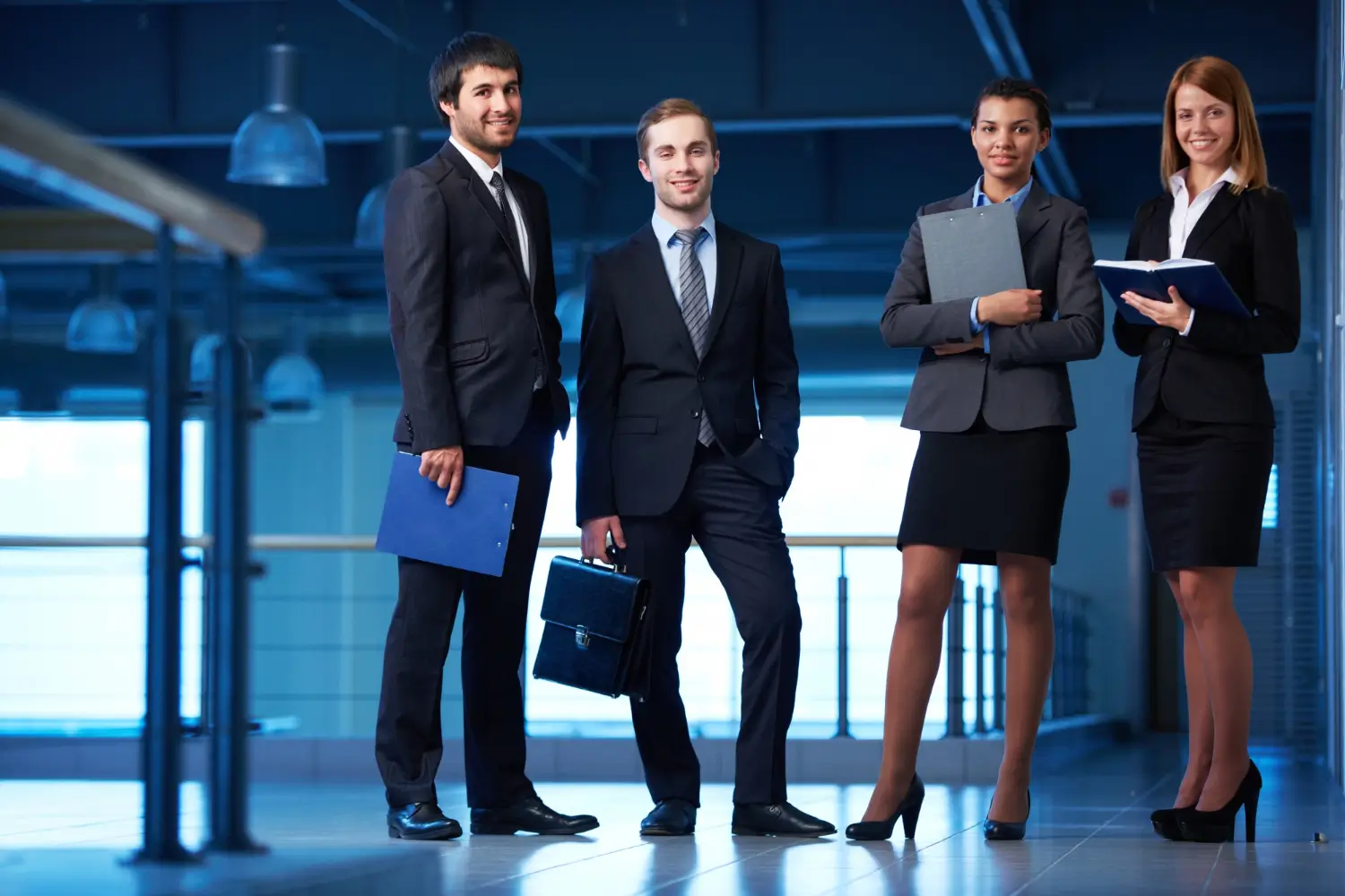 Business professionals walking together representing permanent staffing services